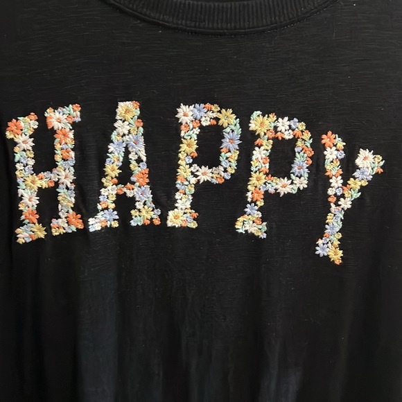 Torrid size 2 Embroidered Super Soft Slub Jersey “Happy” - Picture 2 of 6